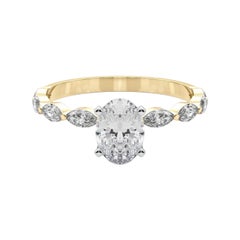 Anello con diamante solitario ovale a fascia con diamante certificato GIA da 2.3 carati