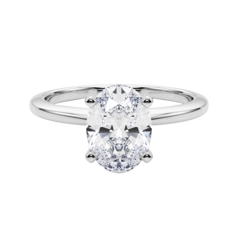 GIA Certified 2.3 Carat Oval Prong Set Solitaire Diamond Ring