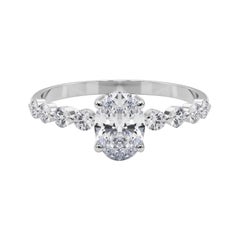 GIA Certified 2.3 Carat Oval & Round Brilliant Bezel Diamond Ring