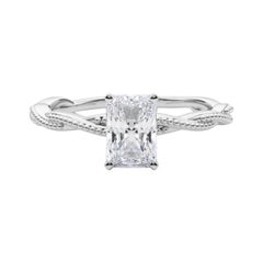 Anello con diamante a fascia intrecciata radiante da 2.3 carati certificato GIA