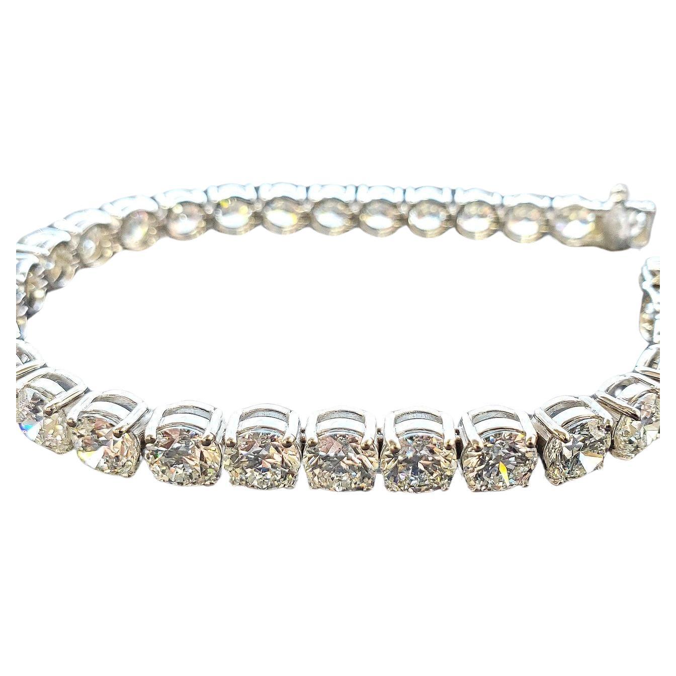 GIA-zertifiziertes Armband mit 23 Karat rundem Diamanten im Brillantschliff aus 18 Karat (Zeitgenössisch) im Angebot