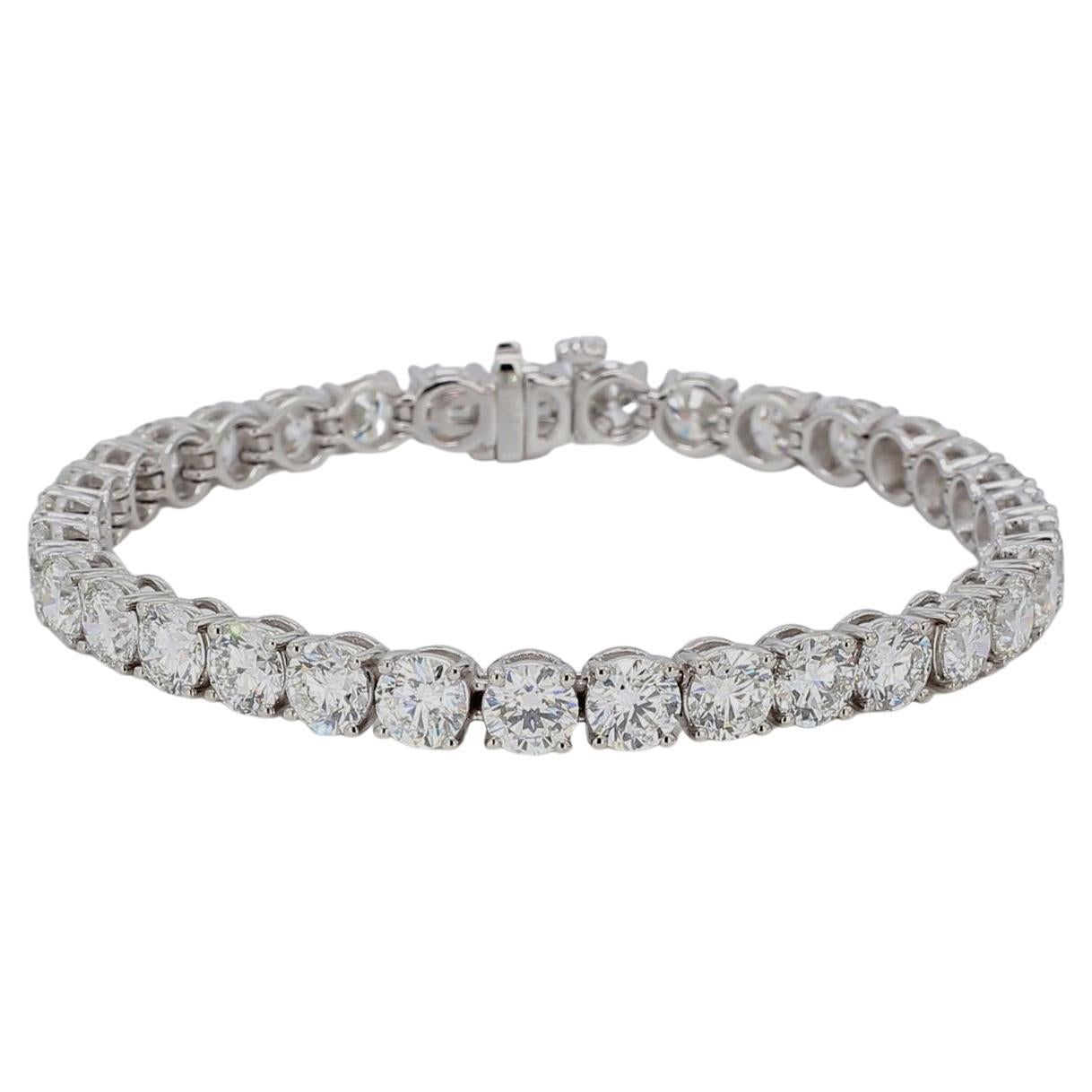 GIA Certified 23 Carat Round Brilliant Cut Diamond 18 Carat Bracelet In New Condition For Sale In Rome, IT