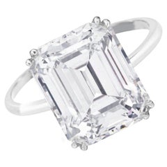 GIA Certified 2.70 Carat Emerald Cut Diamond Platinum Ring