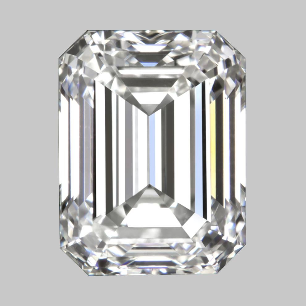 Modern GIA Certified 2.30 Carat Emerald Cut Platinum Diamond Ring For Sale