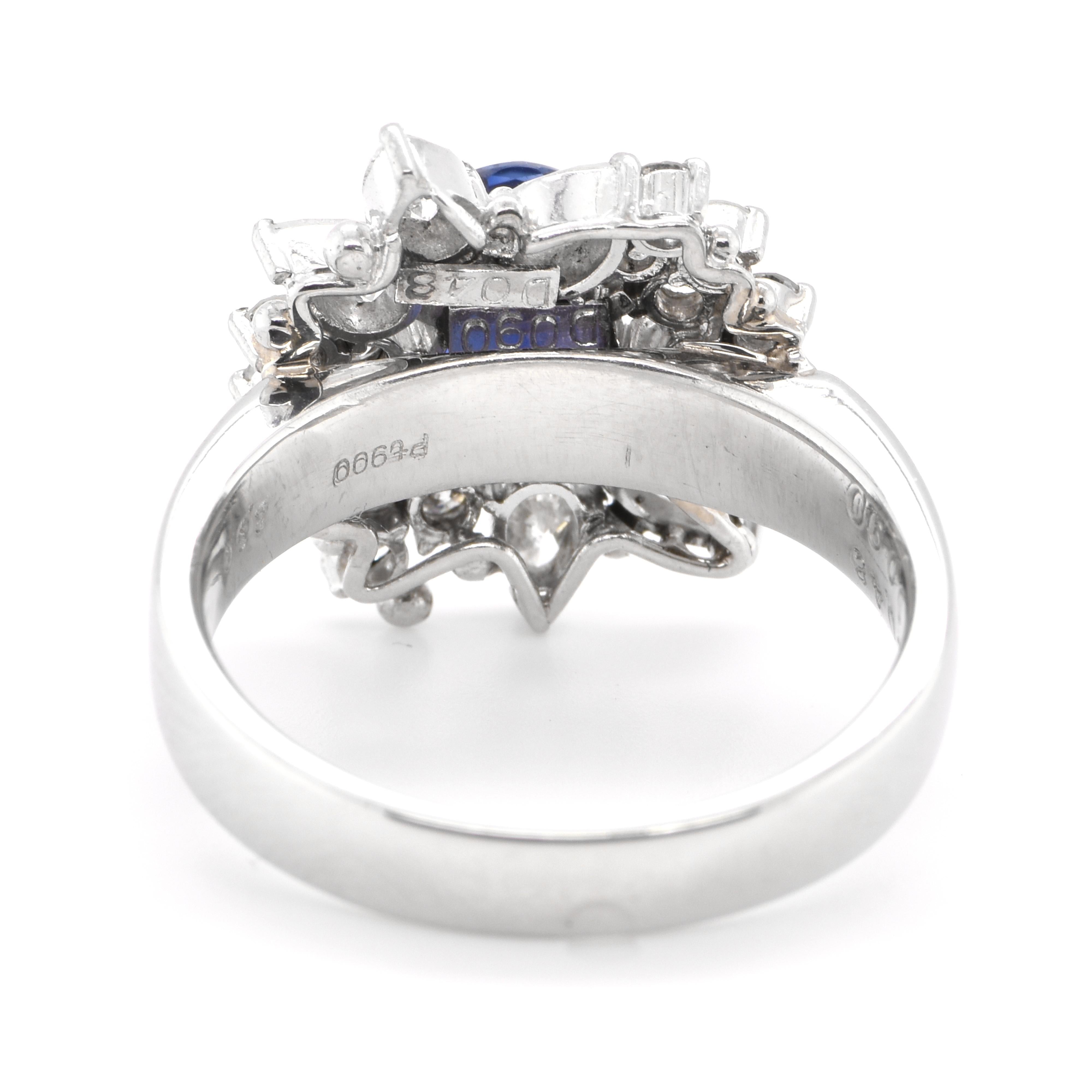 Women's GIA Certified 2.30 Carat Natural Madagascar Sapphire Ring Set in Platinum