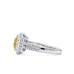 GIA Certified 2.30 Carat Natural Untreated Fancy Deep Yellow Diamond Ring