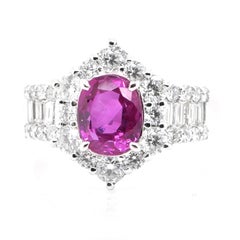 GIA Certified 2.30 Carat Natural Untreated 'No Heat' Burmese Ruby Ring