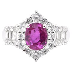 GIA Certified 2.30 Carat Natural Untreated 'No Heat' Burmese Ruby Ring 