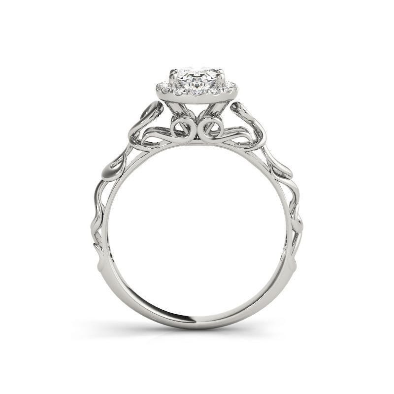 Women's GIA Certified 2.30 Carat Oval Halo Ribbon Cathedral Diamond Ring For Sale