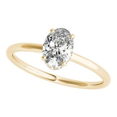 Anello con diamante ovale nascosto a forma di aureola in oro giallo certificato GIA da 2,30 carati