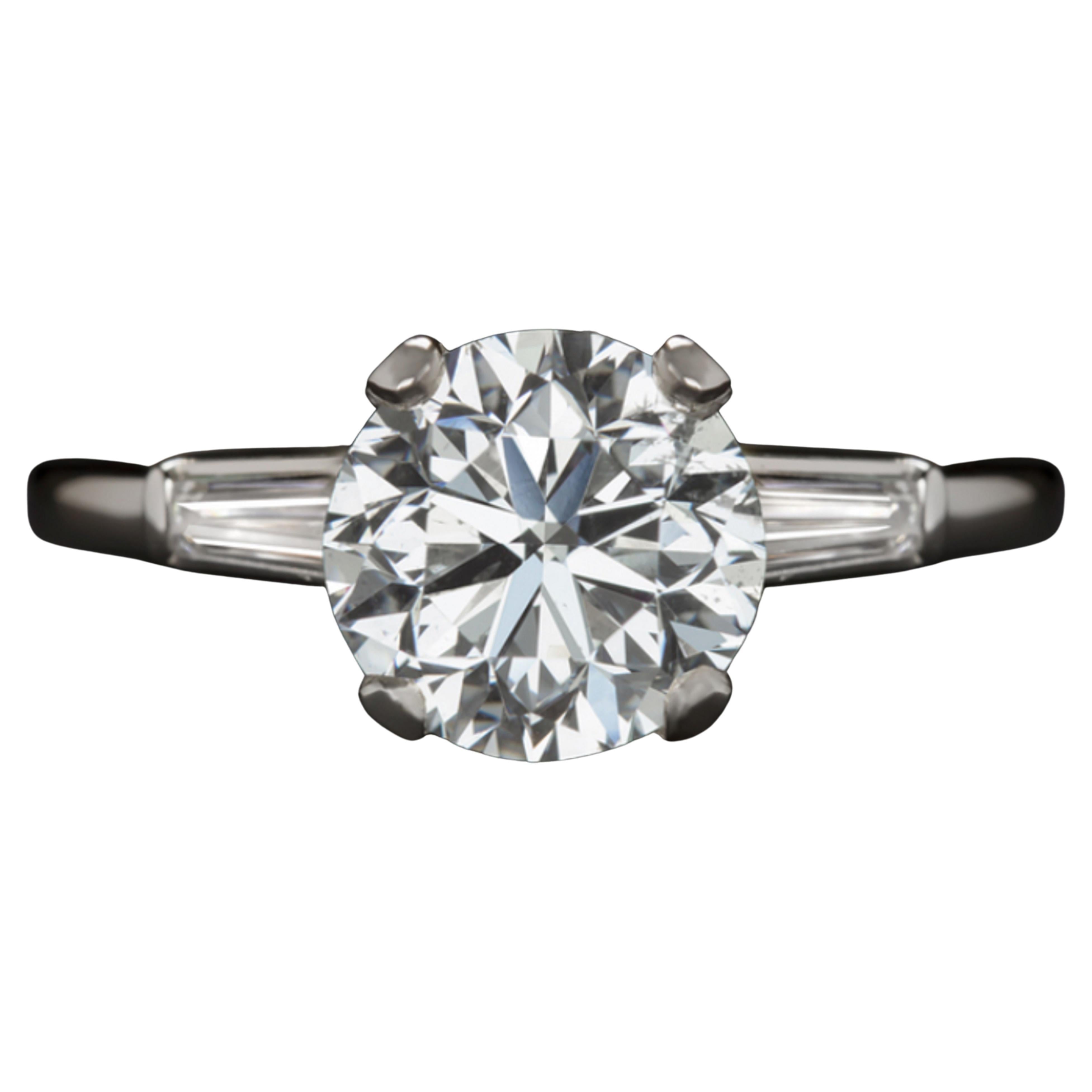 GIA Certified 2 Carat Round Brilliant Cut Diamond Solitaire Ring