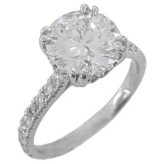 GIA Certified 2.30 Carat Round Brlliant Cut Diamond Ring