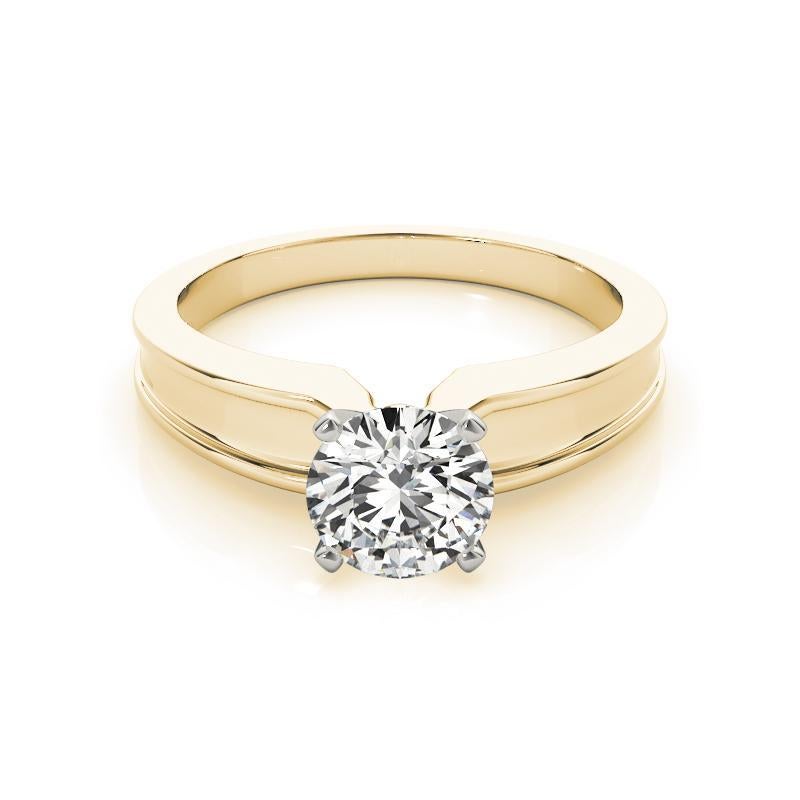 GIA zertifiziert 2,30 Karat Runde Solitär abgeschrägte Band Diamantring