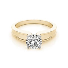 GIA zertifiziert 2,30 Karat Runde Solitär abgeschrägte Band Diamantring