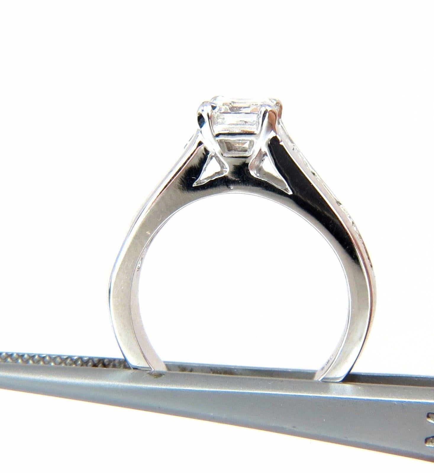 GIA Certified 2.31 Carat Emerald Cut Baguette Diamonds Ring 14 Karat 2