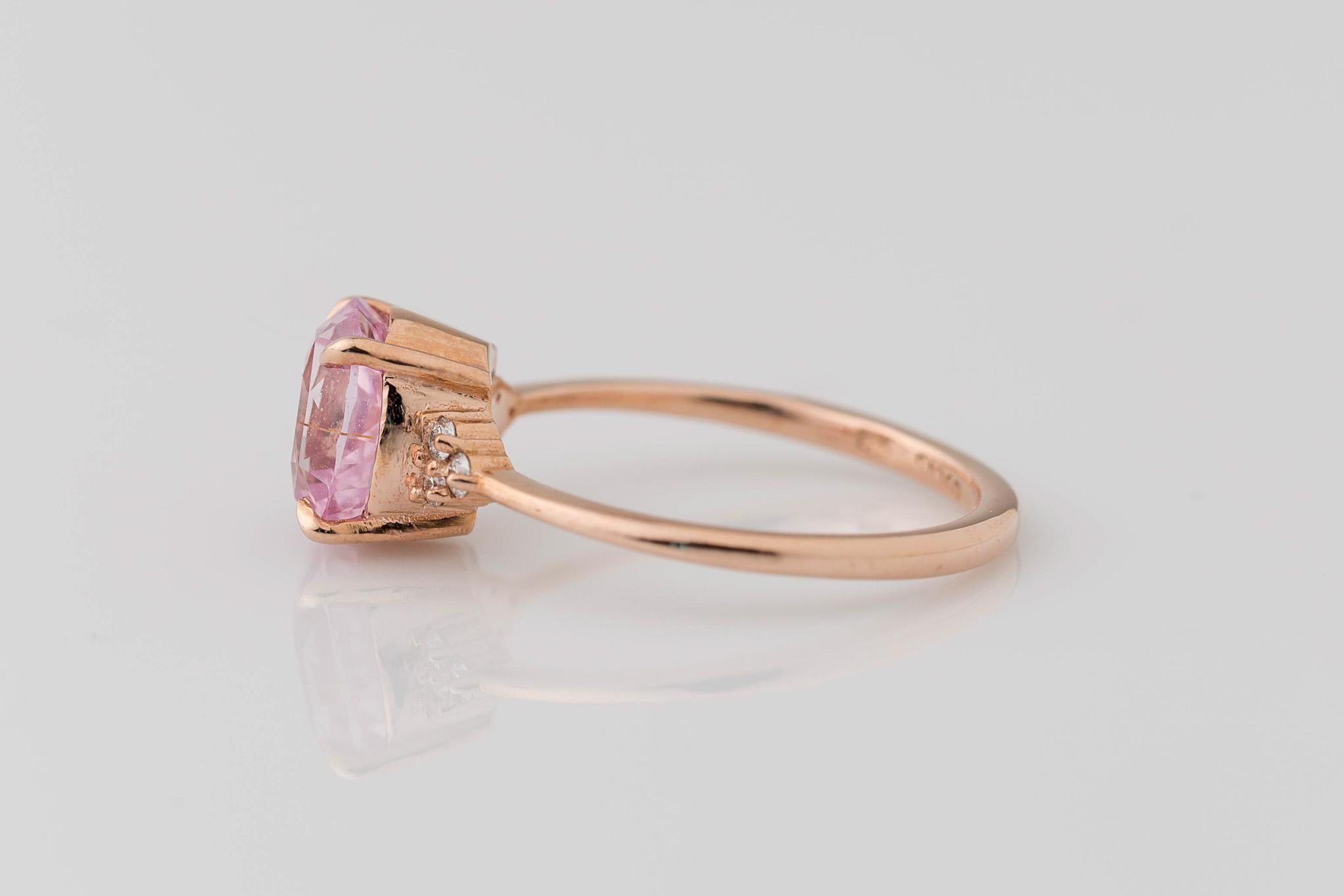 For Sale:  GIA Certified 2.31 Carat Oval Natural Pink Sapphire Diamond Ring 3