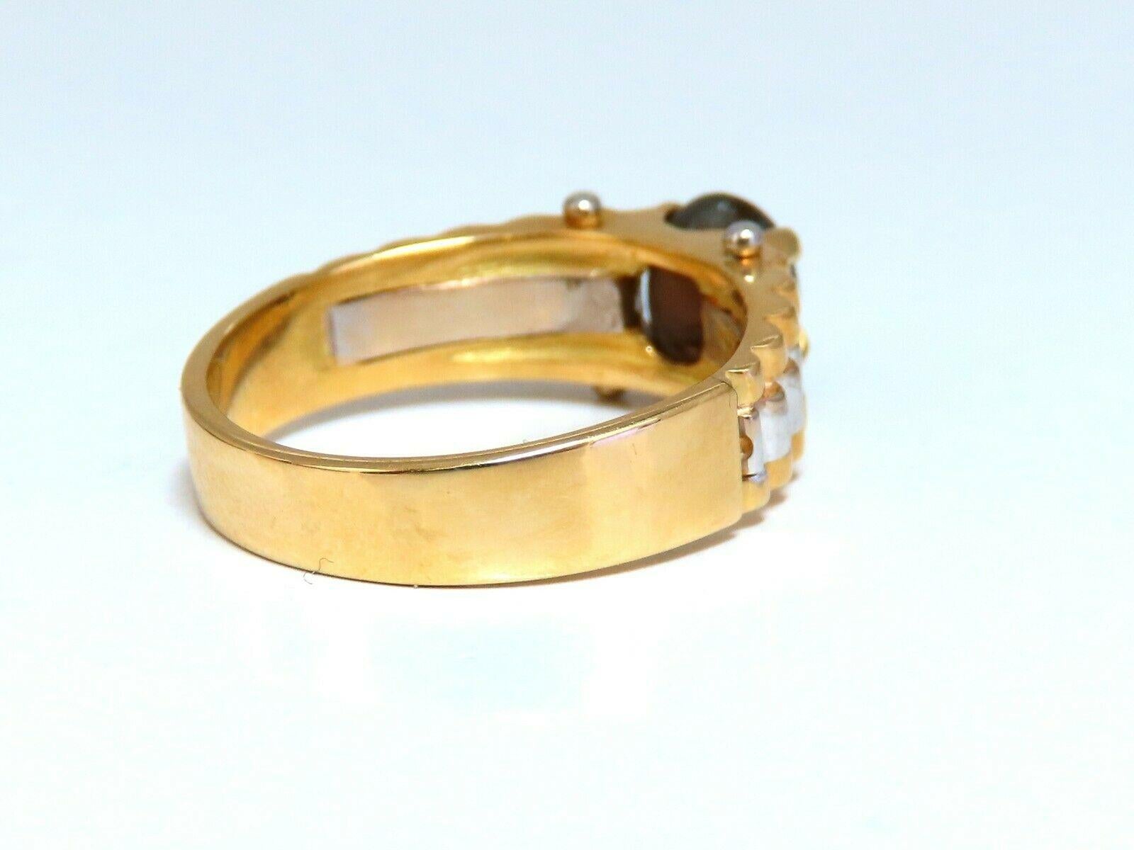 Oval Cut GIA Certified 2.31 Carat Natural Cats Eye Rolexx Band Ring 18 Karat Gold