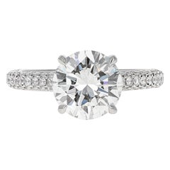 GIA Certified, 2.32 Carat H- VVS2 Round Brilliant Diamond Engagement Ring