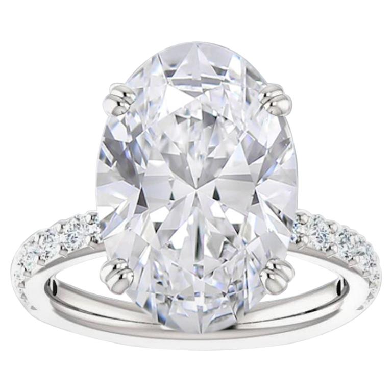 GIA Certified 2.39 Carat Oval Diamond Ring with pavé D Color Flawless Clarity