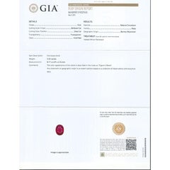 Natural "Pigeon's Blood" Burma Ruby Gemstone 2.32 carats with GIA Report