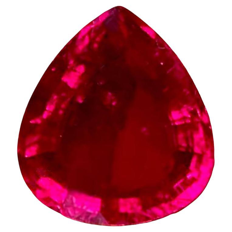 GIA Certified 23.28 Carat Pear Cut Natural Rubellite Tourmaline