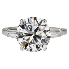 GIA Certified 2.33 Carat F VS1 Round Cut Diamond Platinum Ring