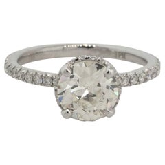 GIA Certified 2.35 Carat Circular Cut Diamond Engagement Ring 18 Karat in Stock