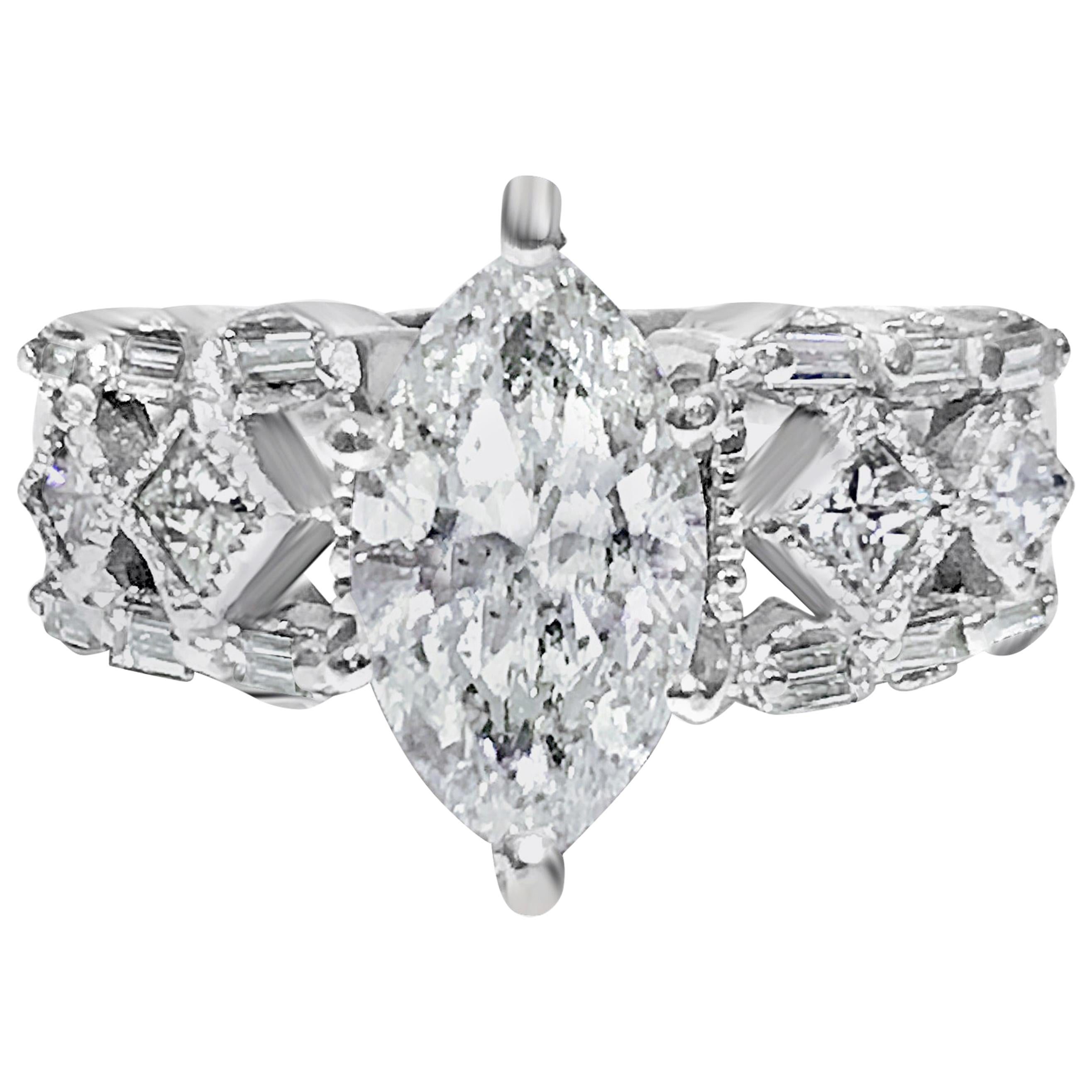 GIA Certified 2.35 Carat Diamond Engagement Ring For Sale