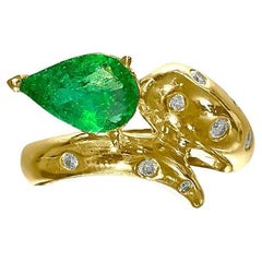 GIA Certified 2.35 Carat Faraone Mennella Emerald Diamond 18k Gold Cocktail Ring
