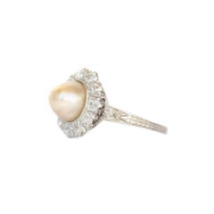 GIA Certified 2.35 Carat Platinum Pearl Engagement Ring