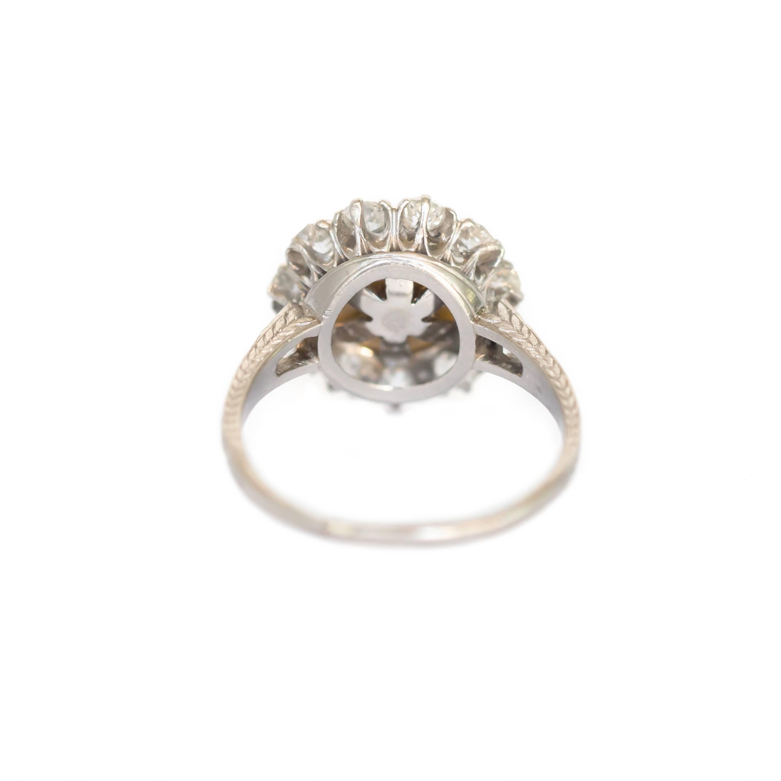 GIA Certified 2.35 Carat Platinum Pearl Engagement Ring In Excellent Condition For Sale In Hicksville, NY