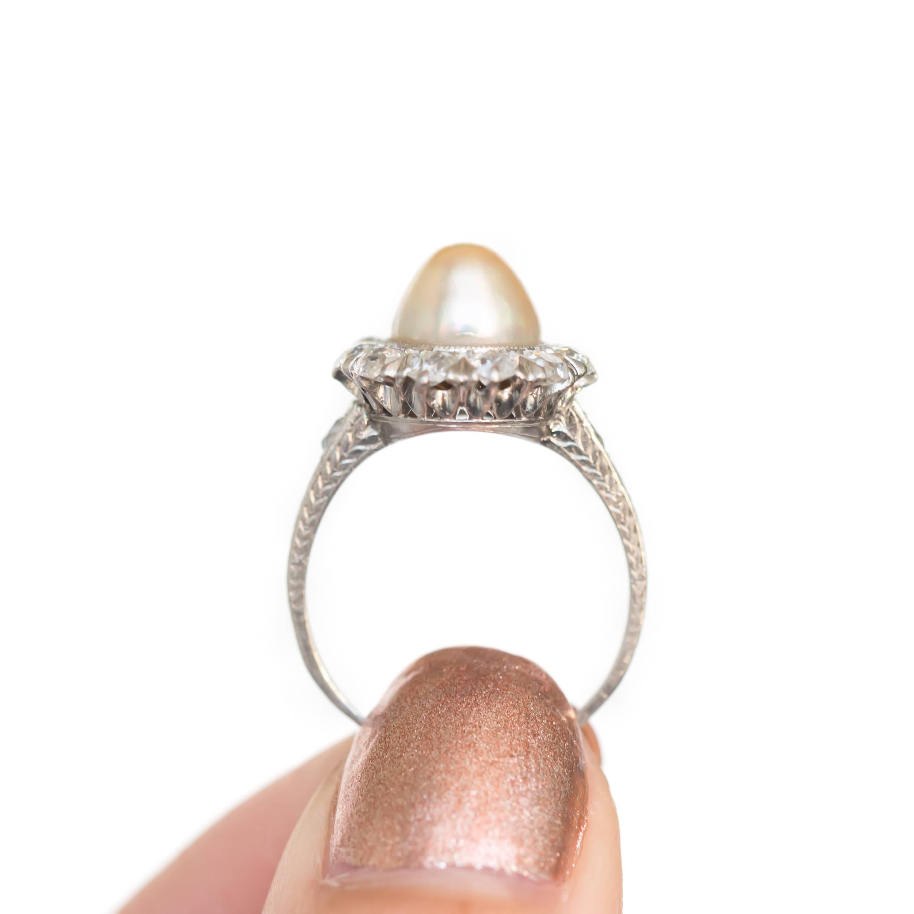 Women's GIA Certified 2.35 Carat Platinum Pearl Engagement Ring For Sale