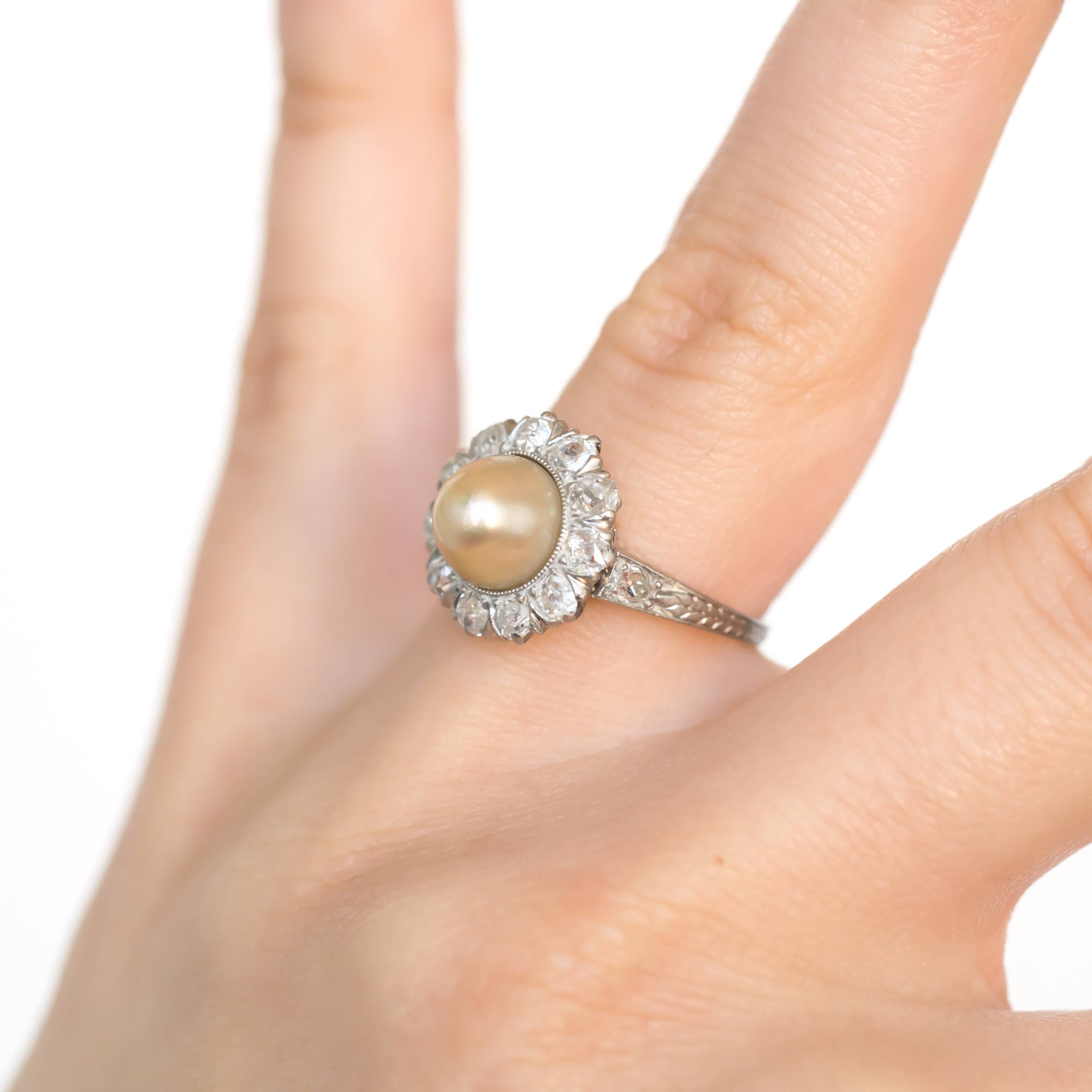 GIA Certified 2.35 Carat Platinum Pearl Engagement Ring For Sale 2