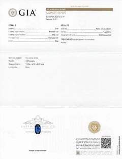 GIA Certified 2.37 ct Platinum Sapphire Ring - Ceylon Perfect Blue Sapphire