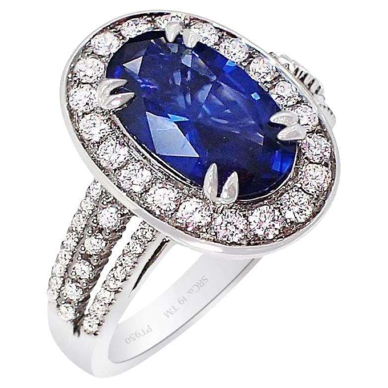 GIA Certified 2.37 ct Platinum Sapphire Ring - Ceylon Perfect Blue Sapphire