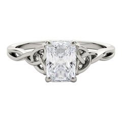 GIA Certified 2.38 Carat Celtic Knot Radiant Solitaire Diamond Ring