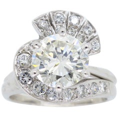 GIA Certified 2.38 Carat Diamond Engagement Ring with Removable Diamond Wrap