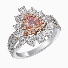 GIA Certified 2.38 Carat Fancy Intense Purplish Pink Diamond Ring in 18K Gold