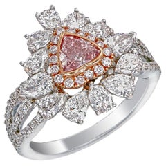 GIA Certified 2.38 Carat Fancy Intense Purplish Pink Diamond Ring in 18K Gold