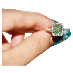 Anillo de diamantes con certificado GIA de 2,38 quilates de color amarillo verdoso claro fantasía y claridad VS1