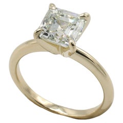 Bague de fiançailles certifiée GIA 2,38 carats M VS1 Asscher Cut Natural Diamond