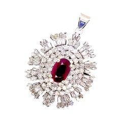 GIA Certified 2.38 Carat Ruby White Gold Pendant