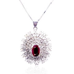 GIA Certified 2.38 Carat Ruby White Gold Pendant