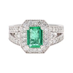 GIA Certified 2.39 Carat Emerald Diamond 18 Karat White Gold Ring