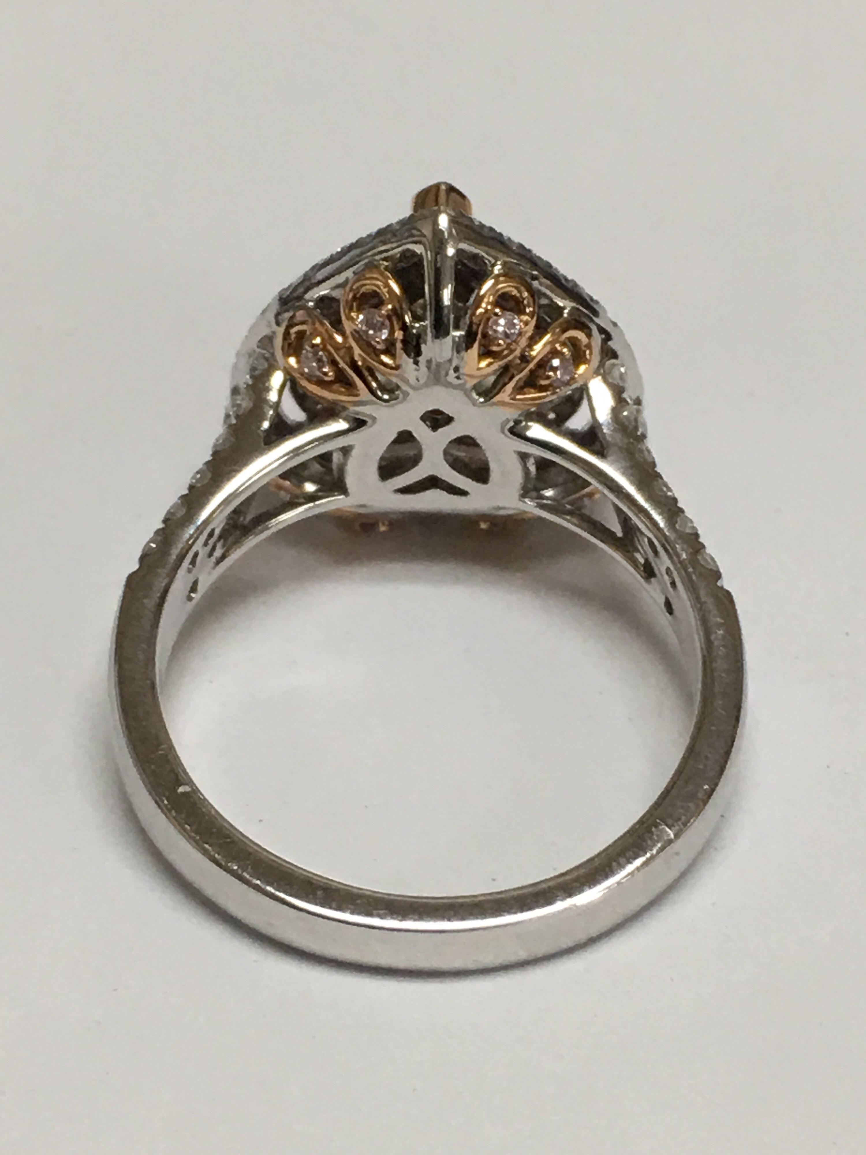 Pear Cut GIA Certified 2.39 Carat Padparadscha Sapphire Diamond Engagement Ring