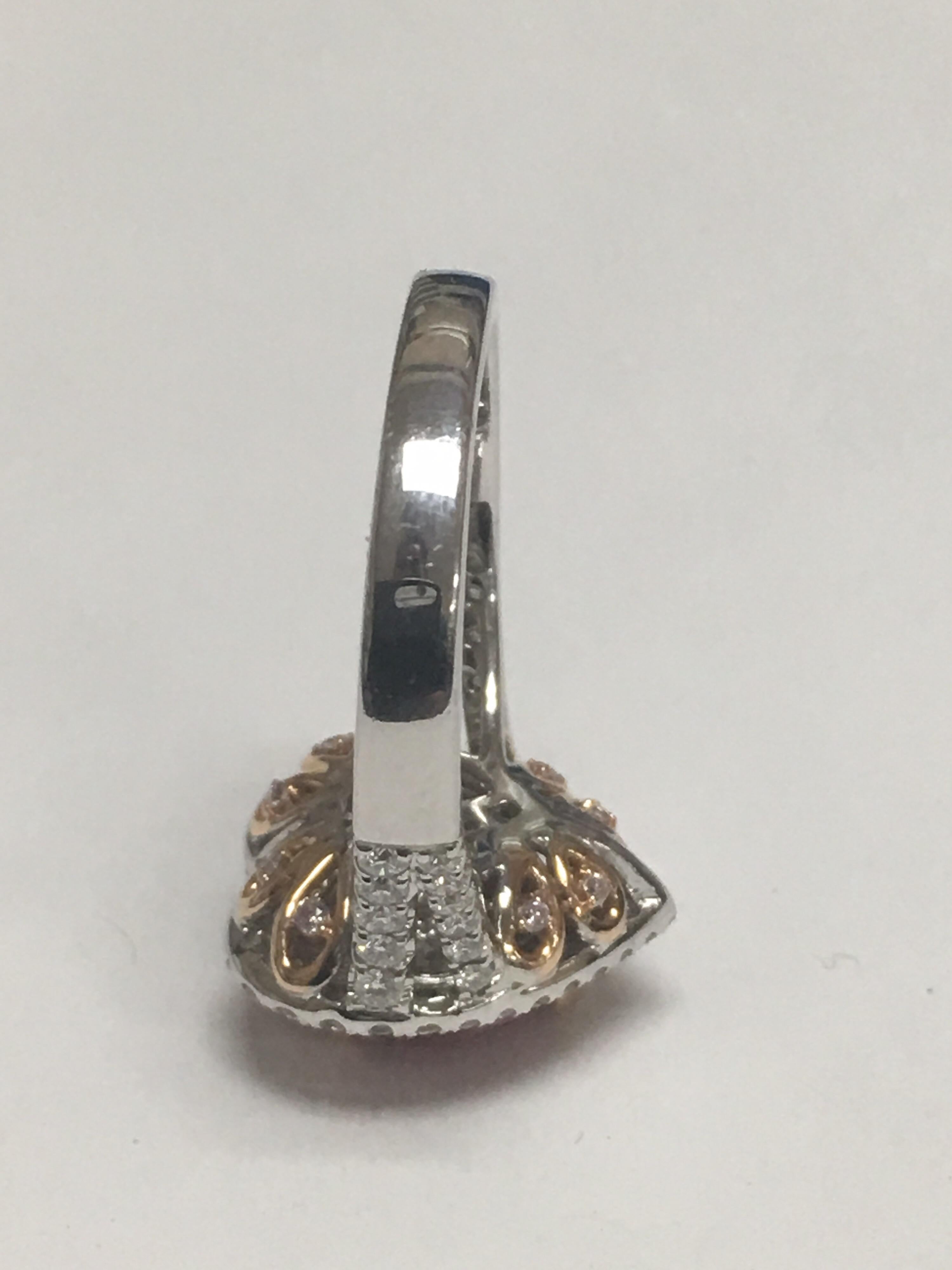 GIA Certified 2.39 Carat Padparadscha Sapphire Diamond Engagement Ring In New Condition In Trumbull, CT