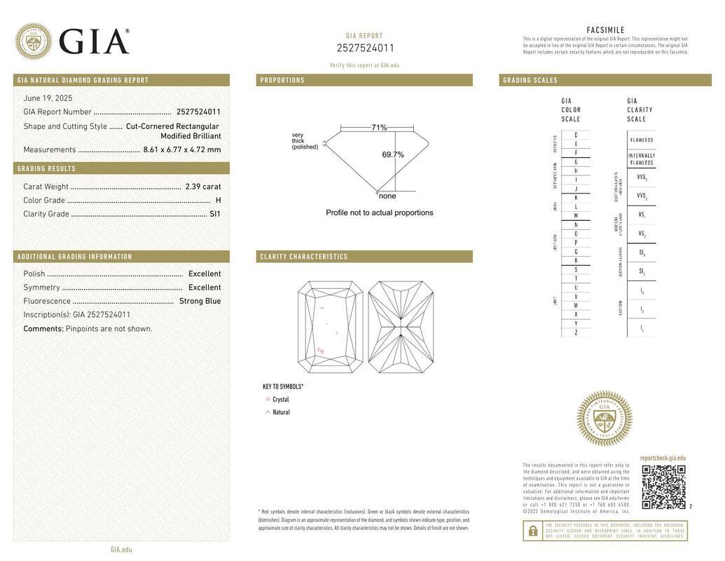 GIA-zertifizierter 2,39 Karat strahlender Drei-Stein-Diamantring aus 18 Karat Weißgold (Zeitgenössisch)