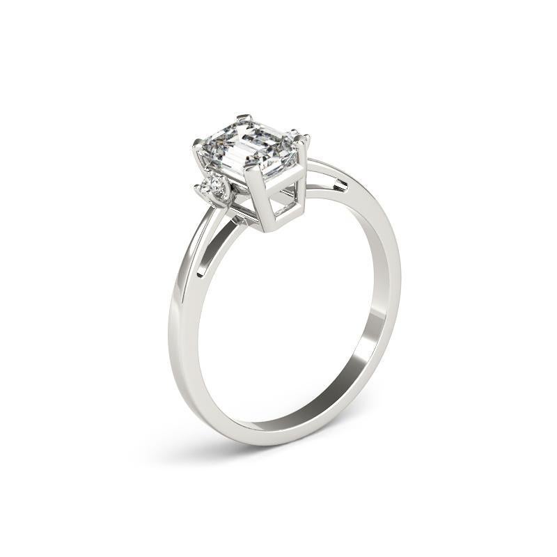 GIA-zertifizierter 2,39 Karat strahlender Drei-Stein-Diamantring aus 18 Karat Weißgold 1