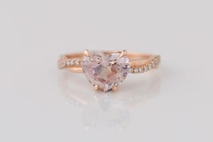 GIA Certified 2.39 Ct. Heart Shaped Natural Pink Sapphire Twist Diamond Ring