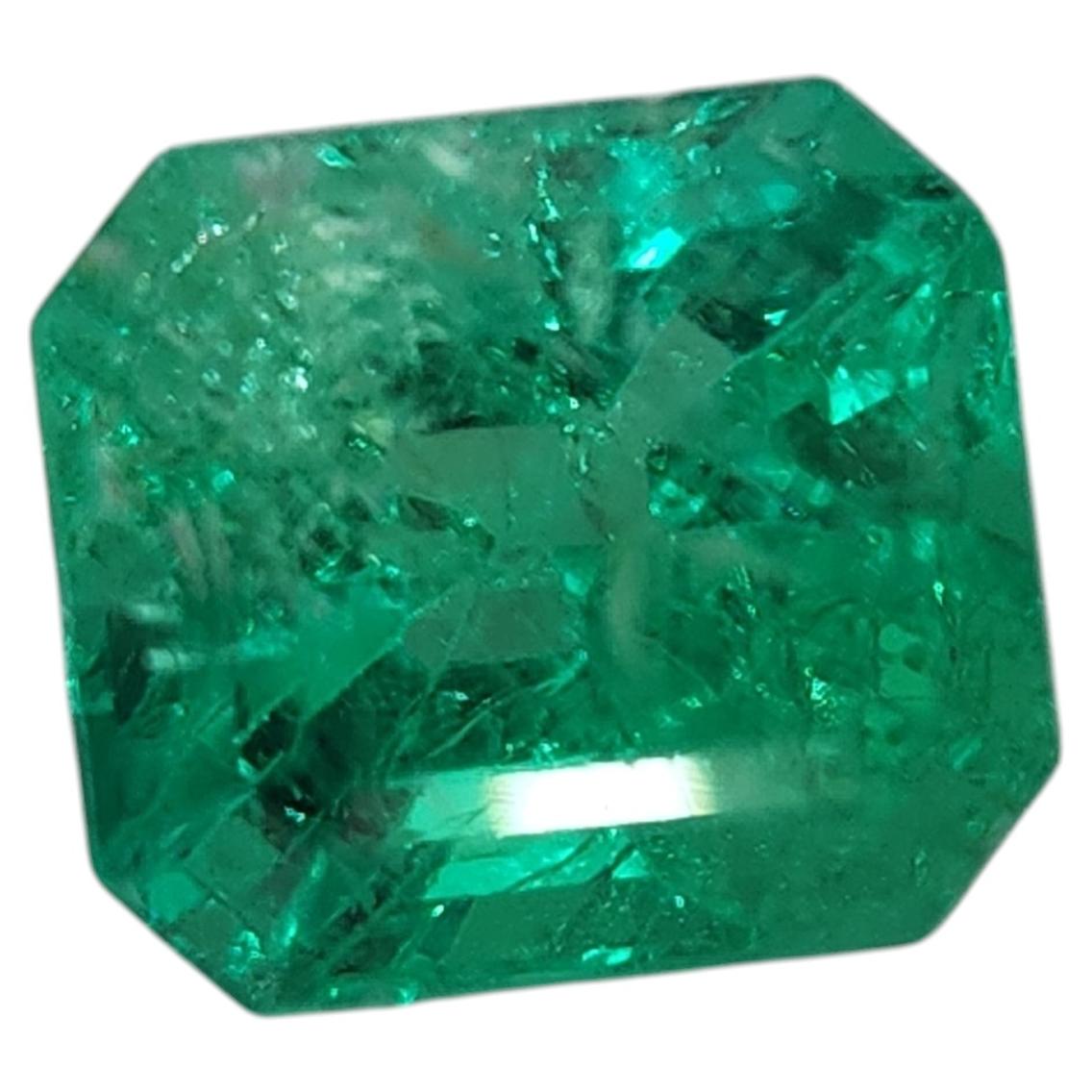 GIA Certified 2.39ct Colombian Emerald, Octagonal Cut, Unisex, 1990
